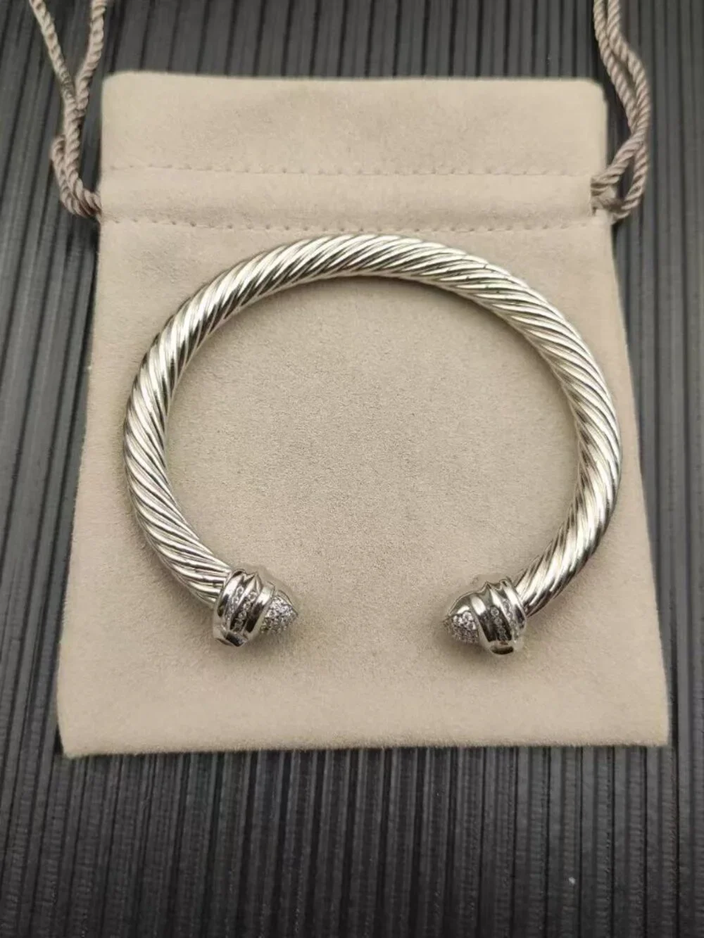 David Yurman Round Head Silver Bracelet 7mm